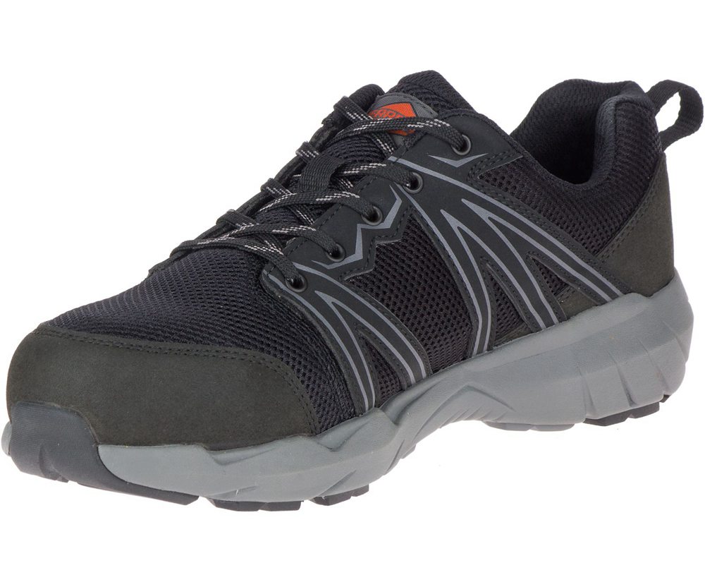 Buty Sportowe Merrell Męskie Czarne - Fullbench Superlite Alloy Toe Wide Width - 417398-BNY